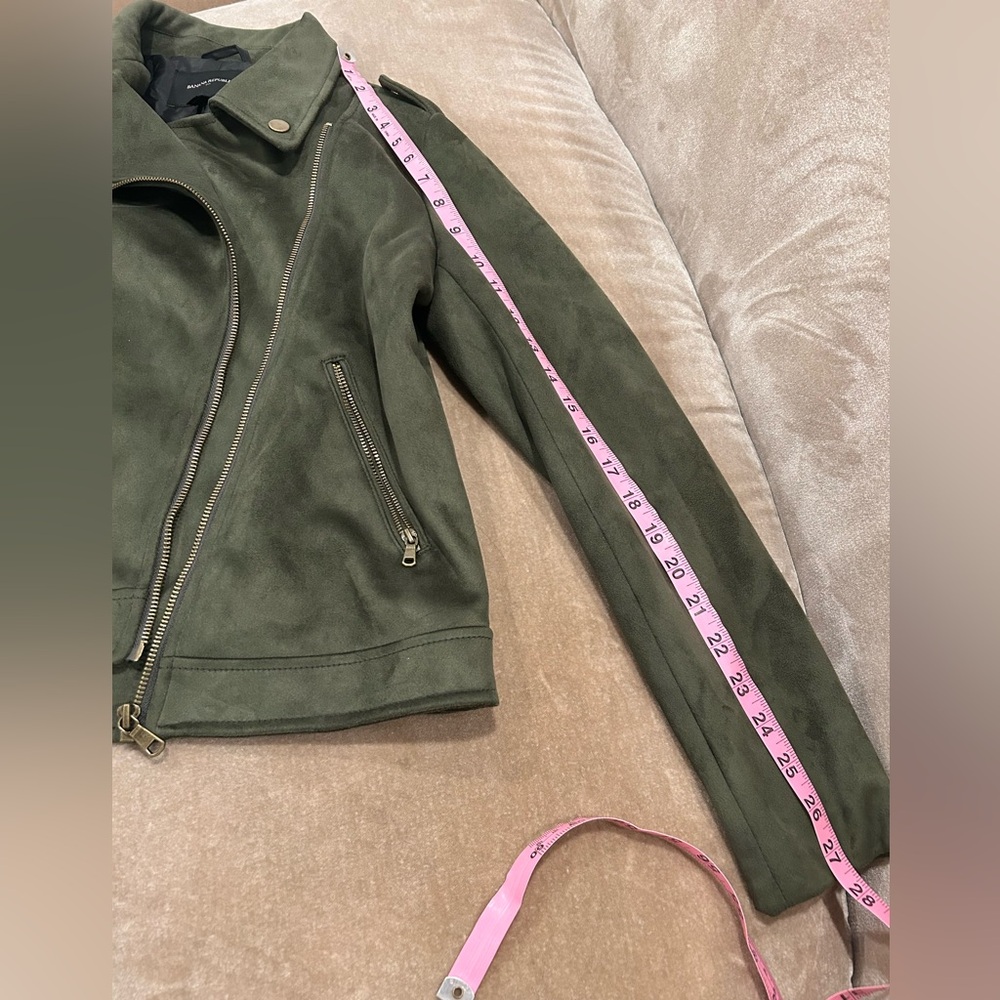 Dark Green Vegan Suede Jacket XS - Picture 13 of 15